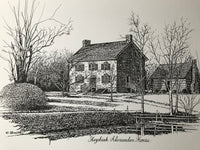 Hezekiah Alexander House - Black & White Etching - Limited Edition Print